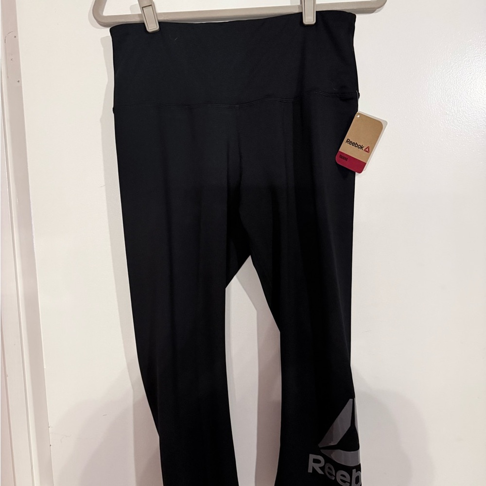 Reebok Charcoal Black Leggings - Women's Large